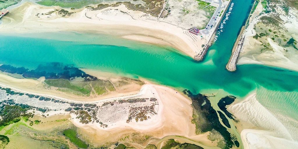 View over the water in Fuseta, Tavira